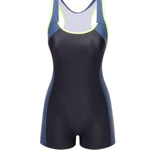 Lemef One Piece Swimsuit Boyleg Sport Swimwear for